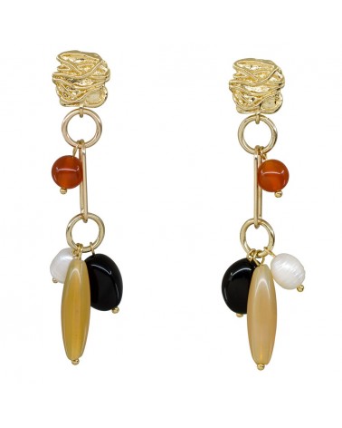 Bahia Boucles d'oreilles Cornaline Margidarika Bijoux