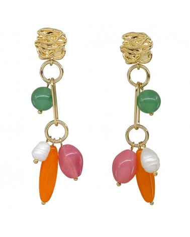 Bahia Boucles d'oreilles Aventurine verte Margidarika Bijoux