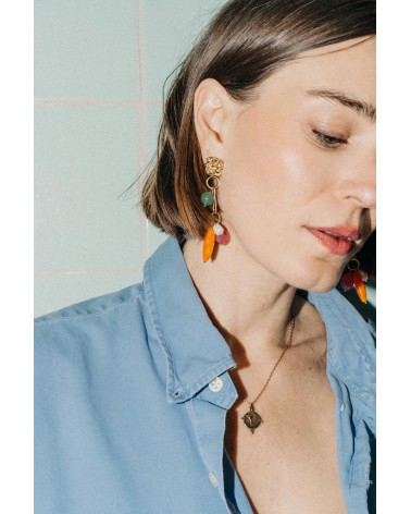 Bahia Boucles d'oreilles Aventurine verte Margidarika Bijoux