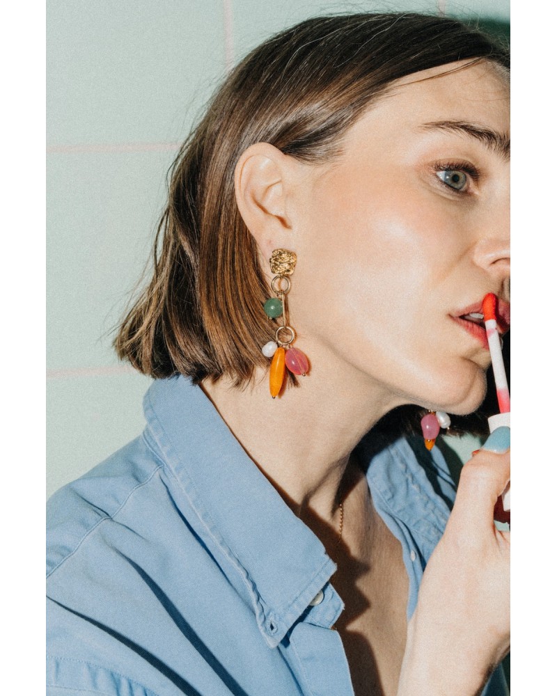 Bahia Boucles d'oreilles Aventurine verte Margidarika Bijoux