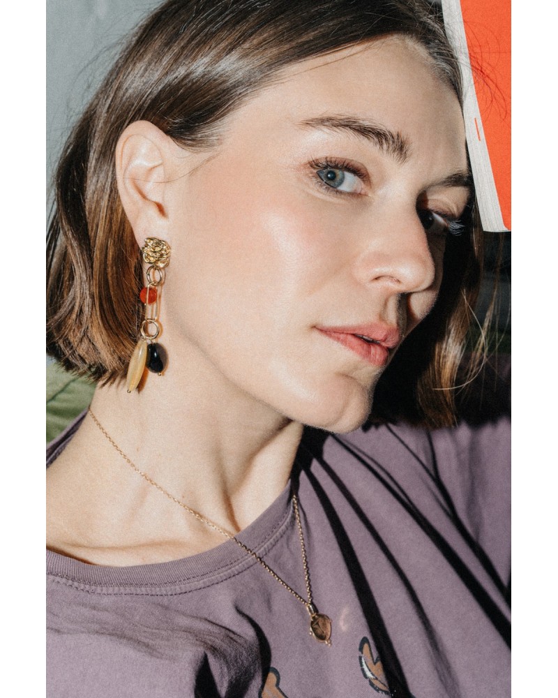 Bahia Boucles d'oreilles Cornaline Margidarika Bijoux