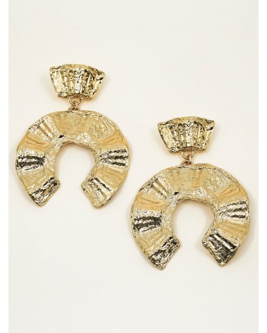 Boucles d'oreilles créoles dorées 24k Honorée Bijoux Margidarika