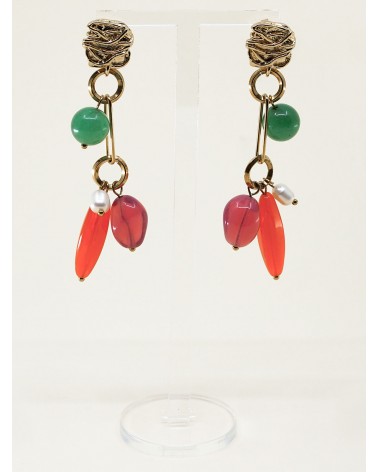 Bahia Boucles d'oreilles Aventurine verte Margidarika Bijoux