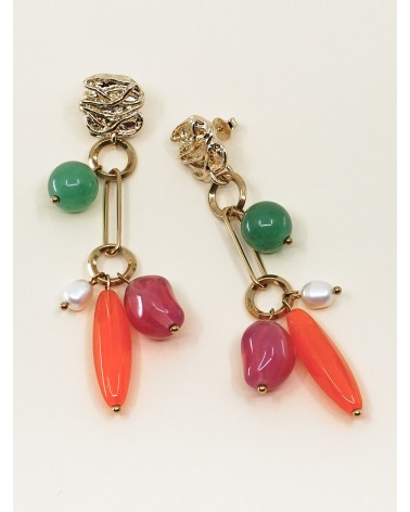 Bahia Boucles d'oreilles Aventurine verte Margidarika Bijoux