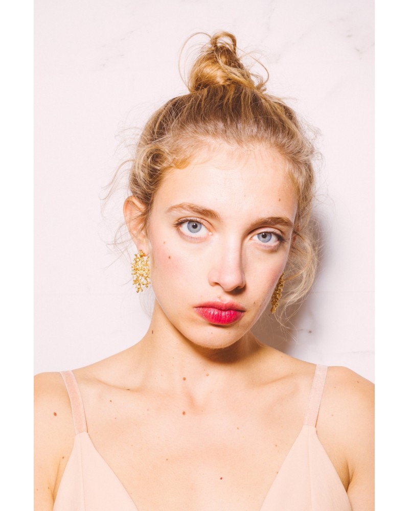 boucles d'oreille percée uniques flacon bouchon plume rare bijou