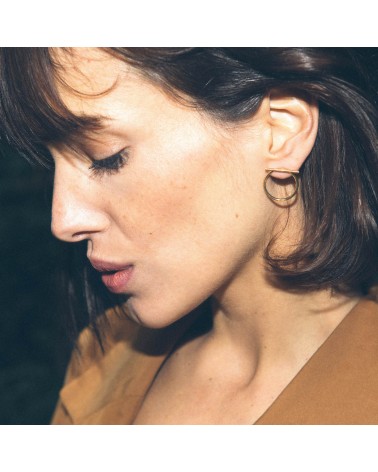 Boucles d'oreilles dorées 24k Akila Bijoux Margidarika
