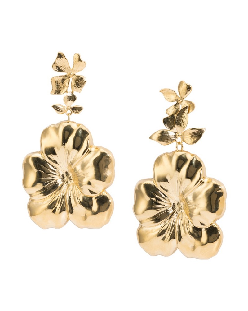 Boucles d'oreilles dorées 24k Flor Bijoux Margidarika