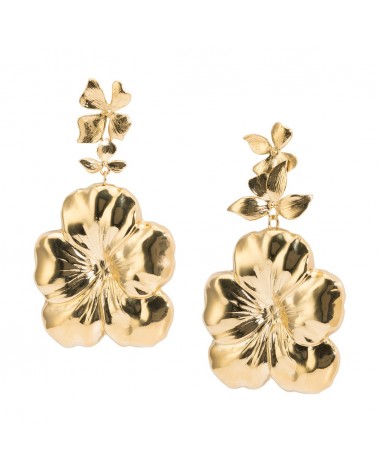 Boucles d'oreilles dorées 24k Flor Bijoux Margidarika