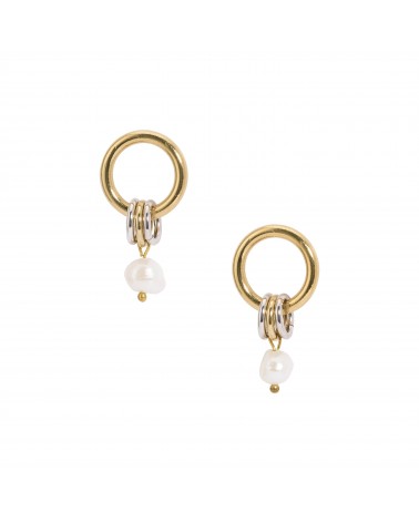 Boucles d'oreilles dorées 24k Perle Calypso Bijoux Margidarika