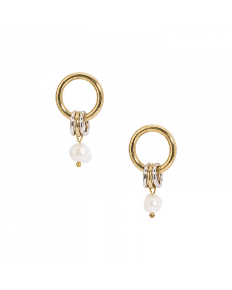 Boucles d'oreilles dorées 24k Perle Calypso Bijoux Margidarika