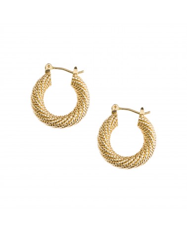 Boucles d'oreilles créoles dorées 24k Coco Bijoux Margidarika