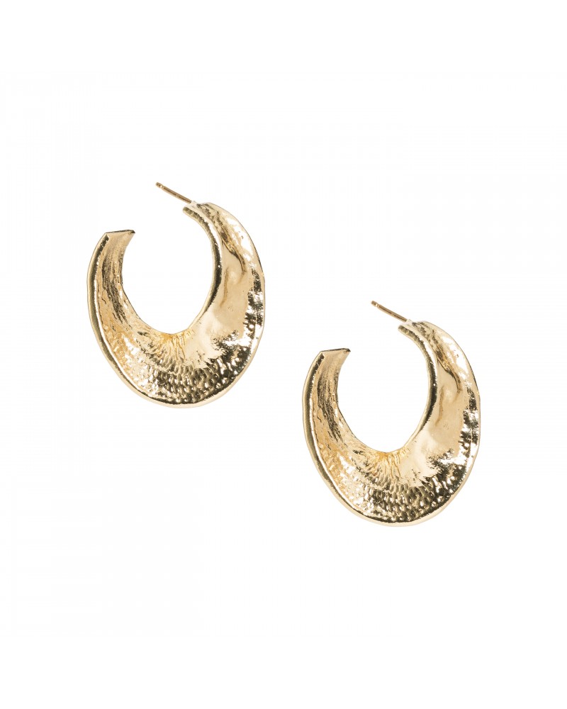 Boucles d'oreilles dorées 24k Fossile Bijoux Margidarika