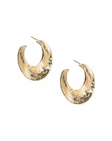 Boucles d'oreilles dorées 24k Fossile Bijoux Margidarika