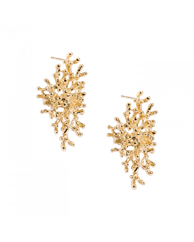 Boucles d'oreilles dorées 24k Persée Bijoux Margidarika