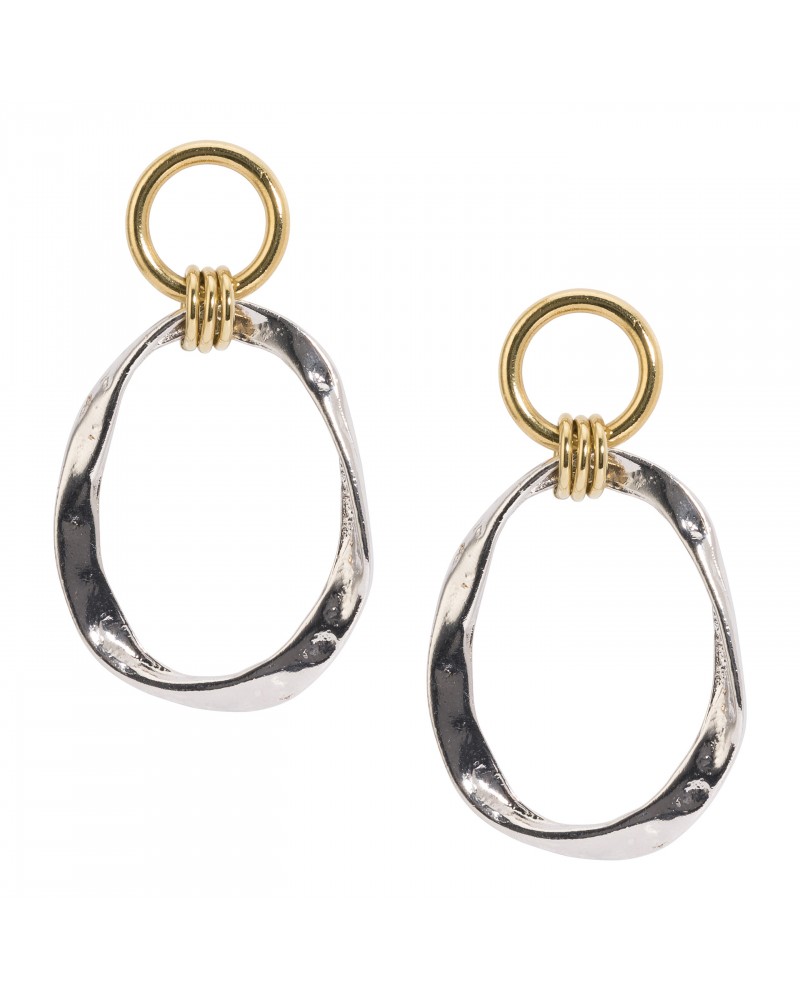 Boucles d'oreilles dorées 24k argentées Rive Gauche Bijoux Margidarika