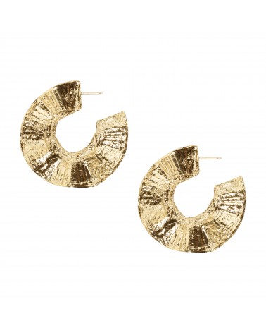 Boucles d'oreilles créoles dorées 24k Honorée Bijoux Margidarika