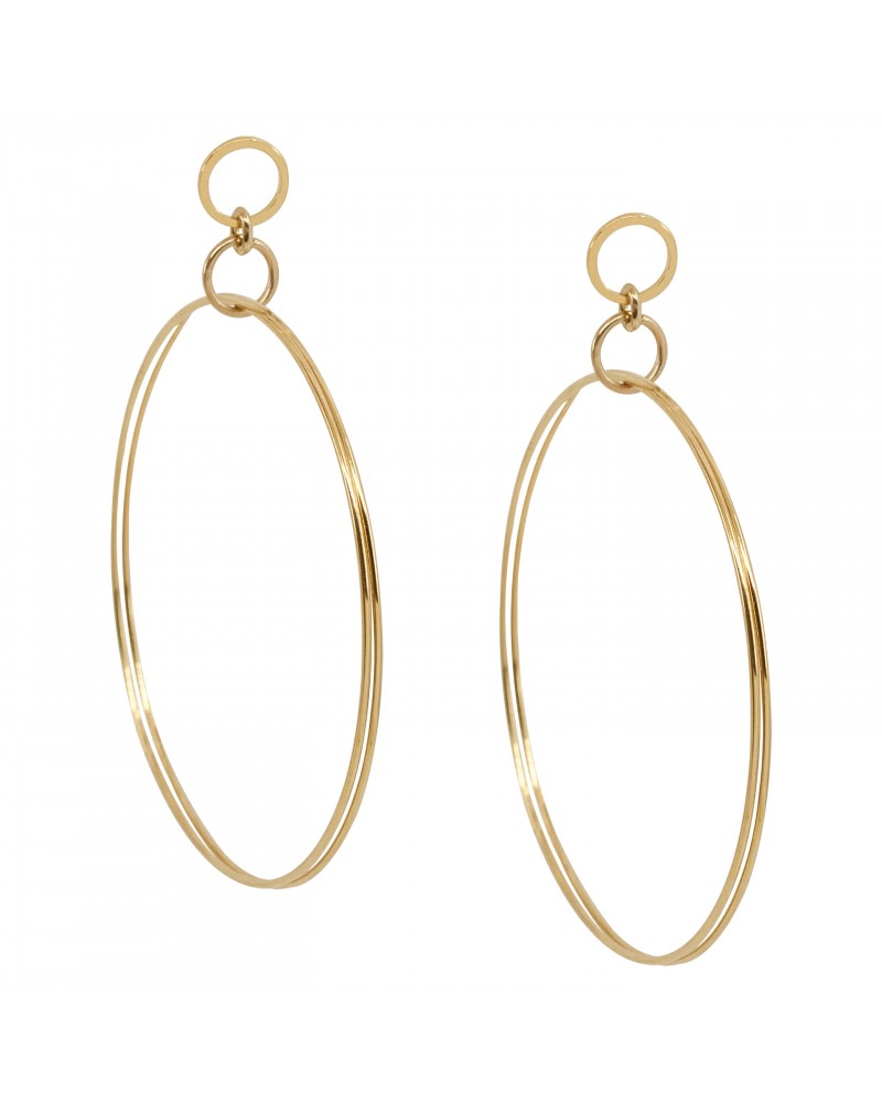 Boucles d'oreilles créoles dorées 24k Sherlock Bijoux Margidarika