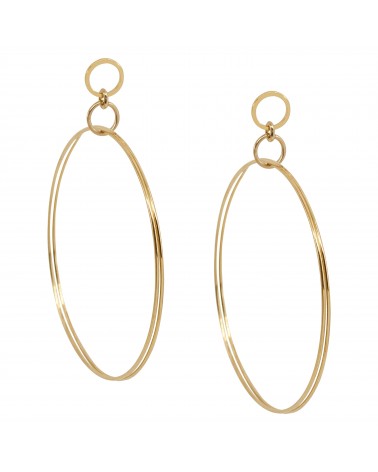 Boucles d'oreilles créoles dorées 24k Sherlock Bijoux Margidarika